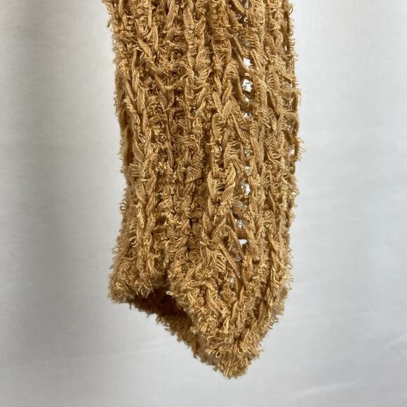 TheOpen Product sz 1 = XS / S Ribbed Knit Cardigan Top Tan - Picture 5 of 7